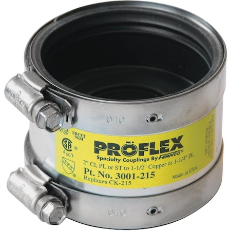 Proflex 3 In. x 3 In. PVC Shielded Coupling - Cast-Iron, Plastic, Steel to Copper P3001-33